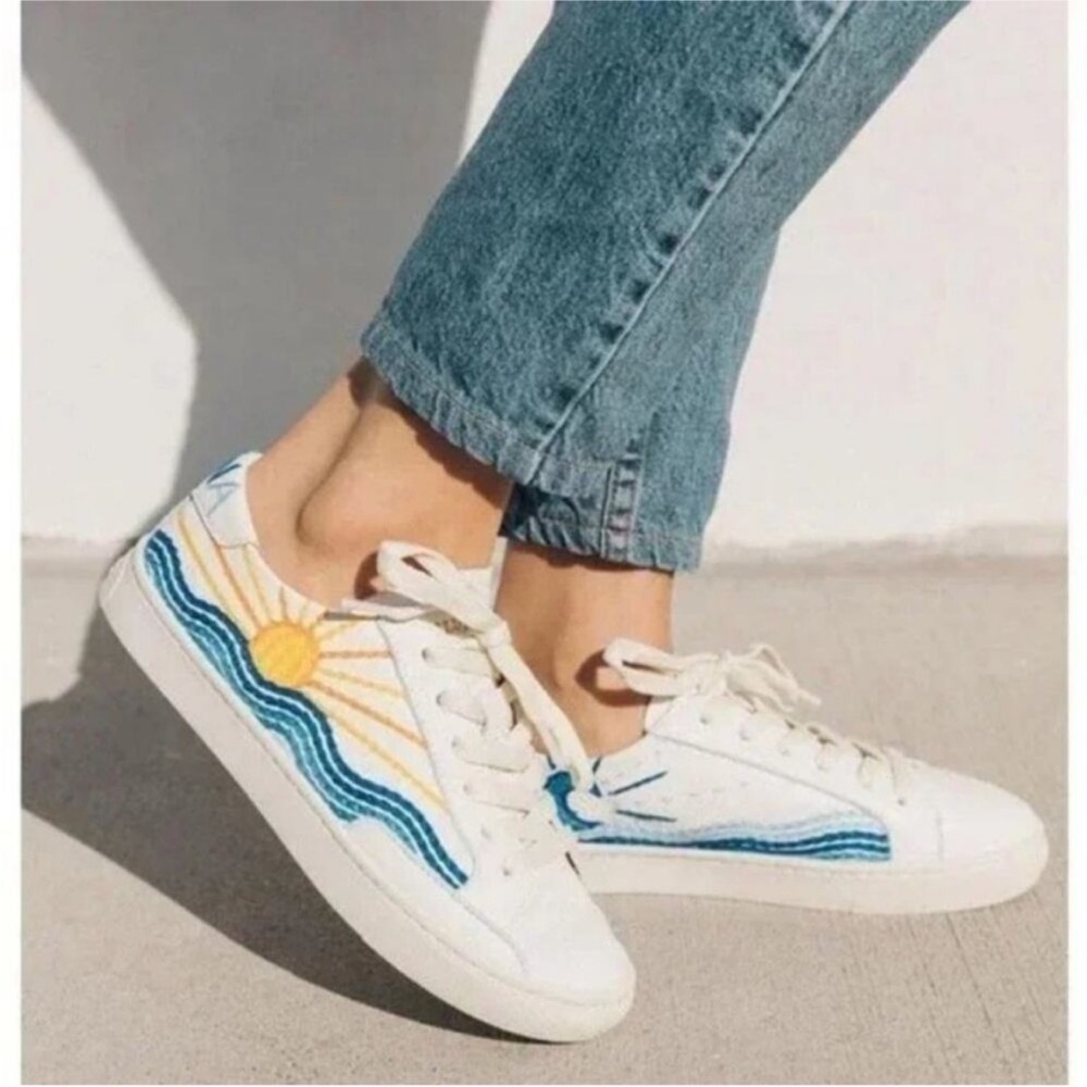 Soludos Leather Sol & Luna Embroidered Sneakers